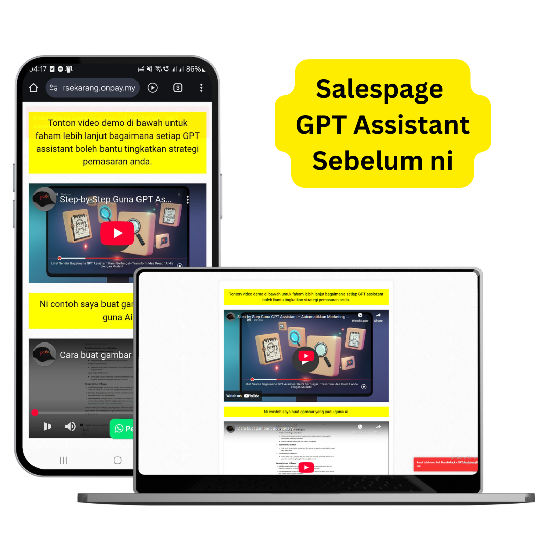 Sales Page GPT Assistant Sebelum